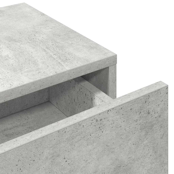 Betoninharmaa seinähylly laatikoilla Suba 60x26,5x15cm (puinen)