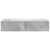 Betoninharmaa seinähylly laatikoilla Suba 80x33x17cm (puinen)