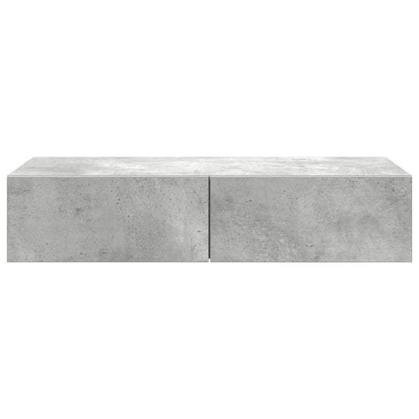 Betoninharmaa seinähylly laatikoilla Suba 80x33x17cm (puinen)
