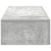 Betoninharmaa seinähylly laatikoilla Suba 80x33x17cm (puinen)