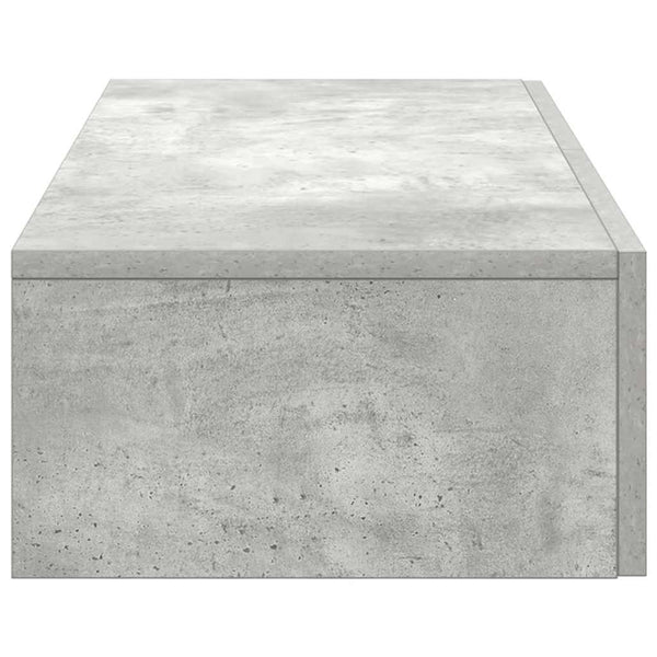 Betoninharmaa seinähylly laatikoilla Suba 80x33x17cm (puinen)