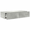 Betoninharmaa seinähylly laatikoilla Suba 80x33x17cm (puinen)