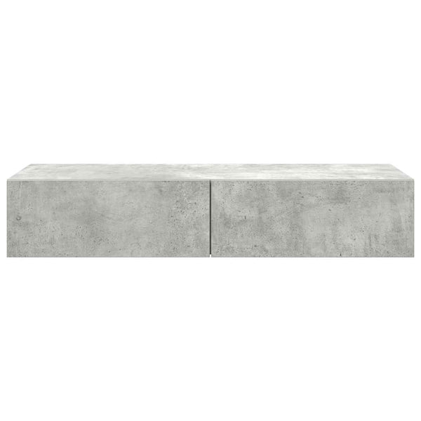 Betoninharmaa seinähylly laatikoilla Suba 100x36x19cm (puinen)