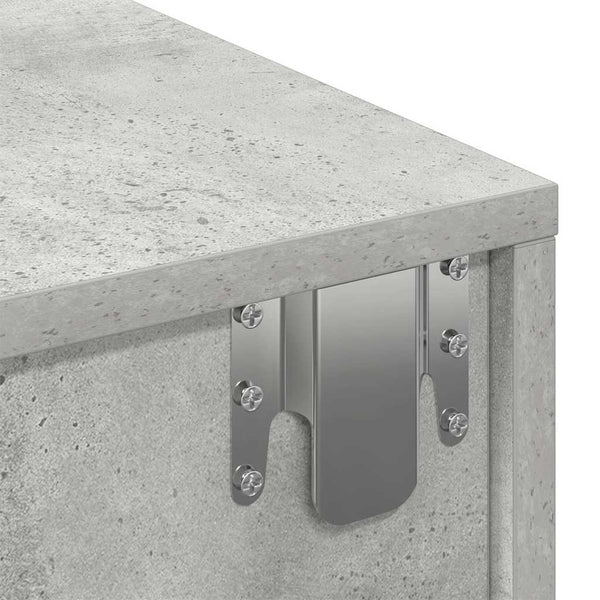 Betoninharmaa seinähylly laatikoilla Suba 100x36x19cm (puinen)