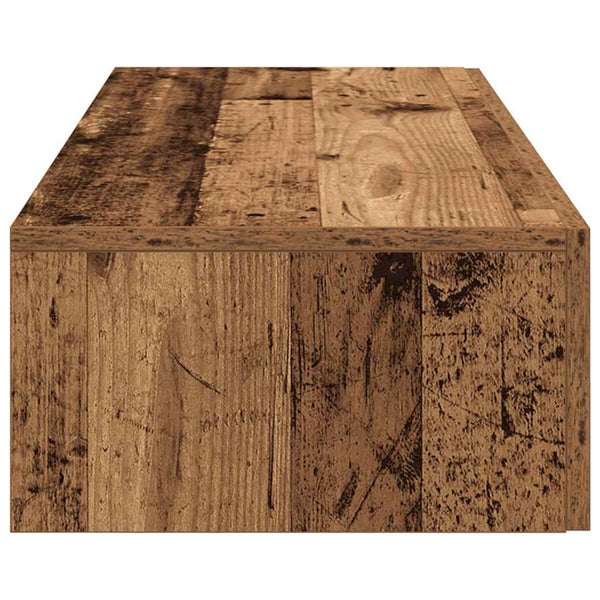 Vanha puu seinähylly laatikoilla Suba 100x36x19cm (puinen)