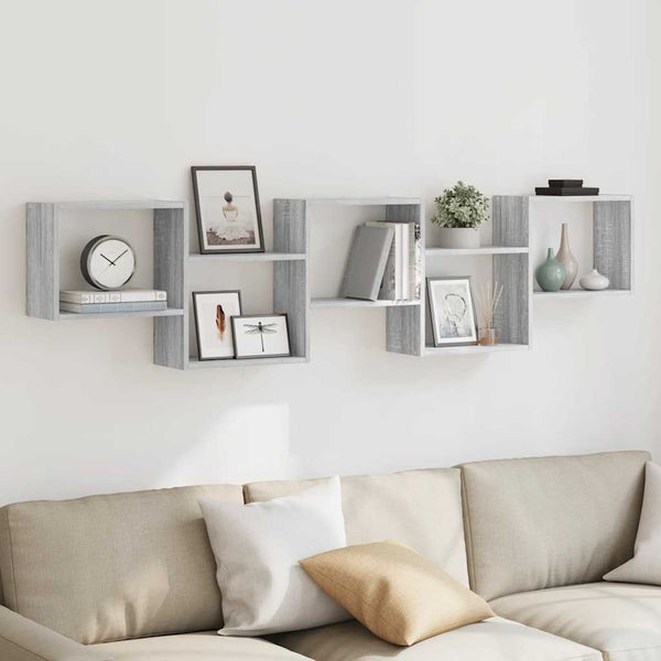 Harmaa wall cube hylly Heretiu 5 lokeroa (sonoma engineered wood)