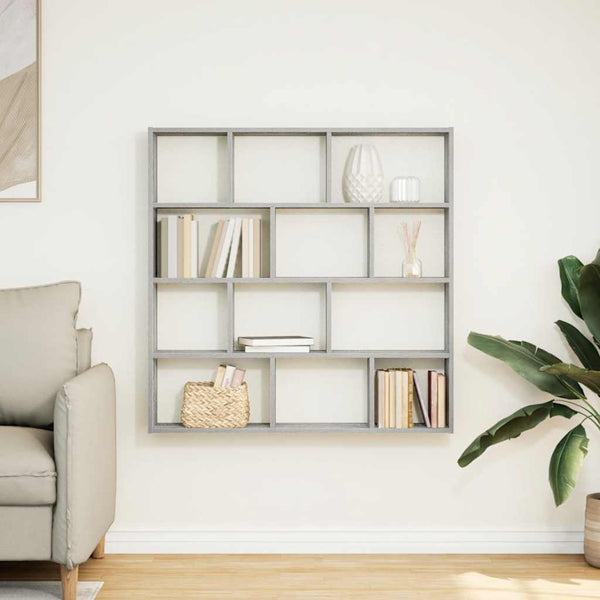 Harmaa wall cube hylly Eliona 12 lokeroa (sonoma engineered wood)