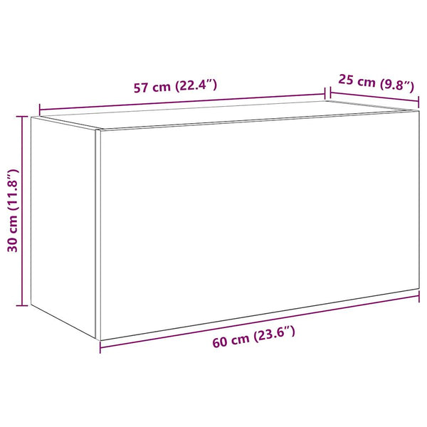 Betoninharmaa kylpyhuoneen seinäkaappi Vasalina 60x25x30cm (puinen)