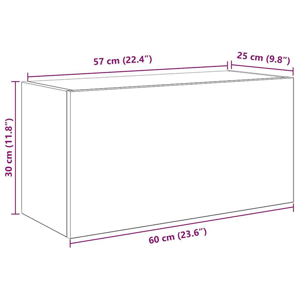 Harmaa sonoma kylpyhuoneen seinäkaappi Vasalina 60x25x30cm (puinen)