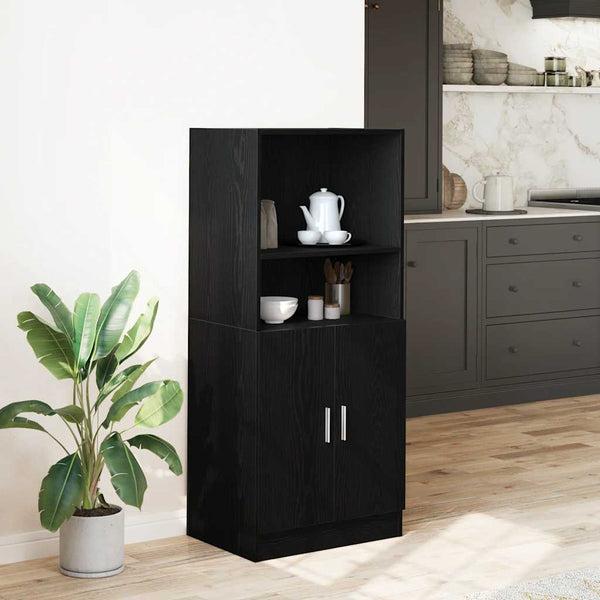 Keittiökaappi musta 57x41,5x131,5 cm tekninen puu