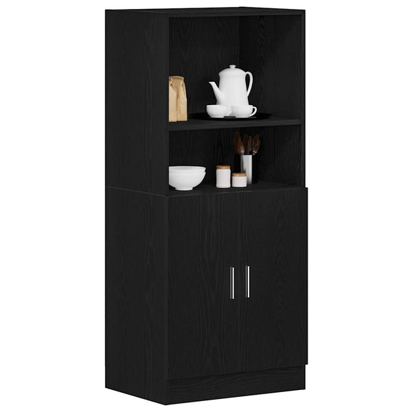 Keittiökaappi musta 57x41,5x131,5 cm tekninen puu