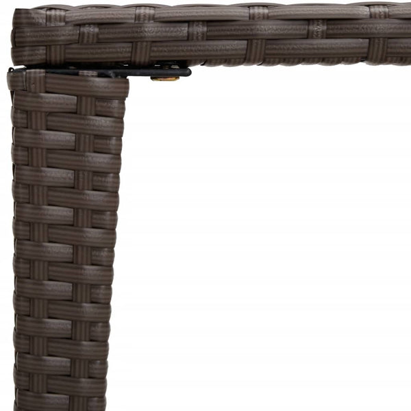 Puutarhan sarjapöydät 3 kpl ruskea polyrottinki