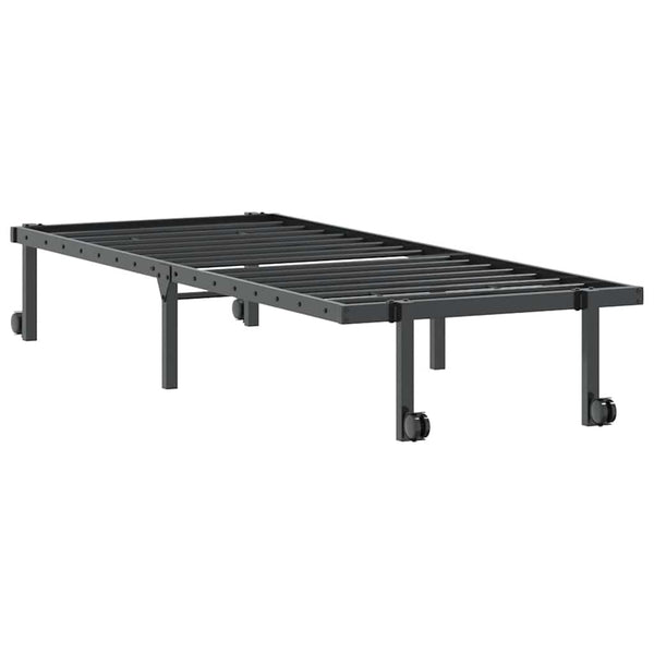 Musta sängynrunko ilman patjaa taitettava Radacs 75x190cm (terästä)