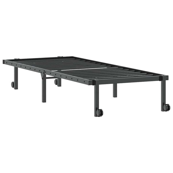 Musta sängynrunko ilman patjaa taitettava Radacs 75x190cm (terästä)
