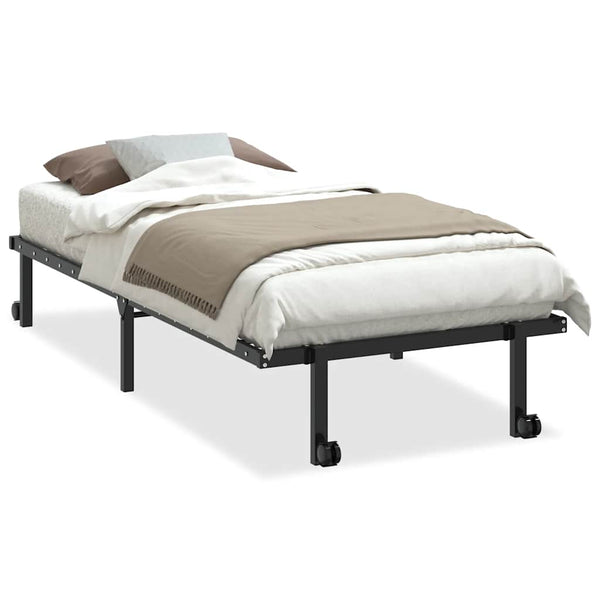 Musta sängynrunko ilman patjaa Radacs 90x200cm (taitettava, terästä)