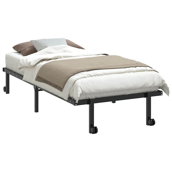 Musta sängynrunko ilman patjaa Radacs 90x200cm (taitettava, terästä)