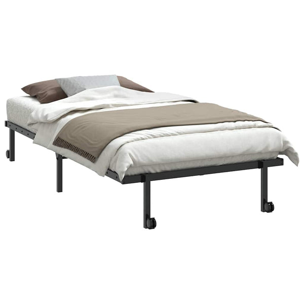 Musta sängynrunko ilman patjaa Radacs 100x200cm (taitettava, terästä)