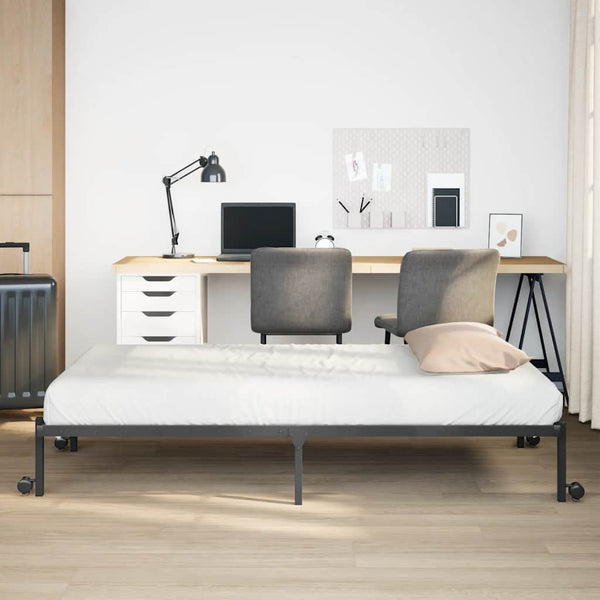 Musta sängynrunko ilman patjaa Radacs 100x200cm (taitettava, terästä)