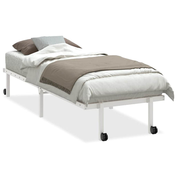Valkoinen sängynrunko ilman patjaa Radacs 75x190cm (taitettava, terästä)