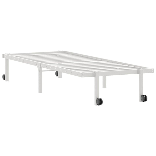Valkoinen sängynrunko ilman patjaa Radacs 75x190cm (taitettava, terästä)