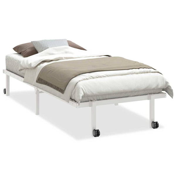 Valkoinen sängynrunko ilman patjaa Radacs 90x190cm (taitettava, terästä)