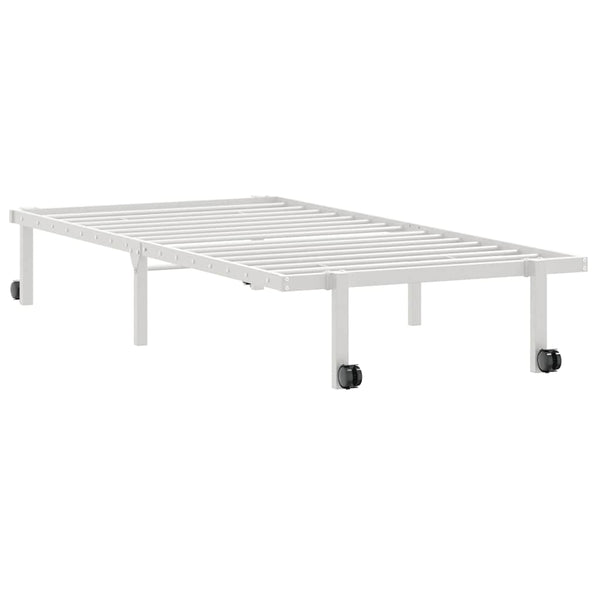 Valkoinen sängynrunko ilman patjaa Radacs 90x190cm (taitettava, terästä)