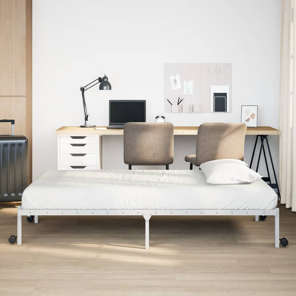Valkoinen sängynrunko ilman patjaa Radacs 90x200cm (taitettava, terästä)