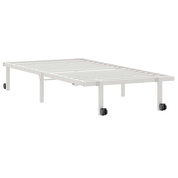 Valkoinen sängynrunko ilman patjaa Radacs 90x200cm (taitettava, terästä)