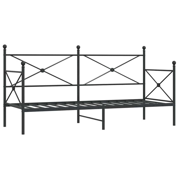 Musta päiväsänky Giurgean 75x190cm (ilman patjaa teräs)