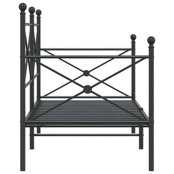 Musta päiväsänky Giurgean 75x190cm (ilman patjaa teräs)
