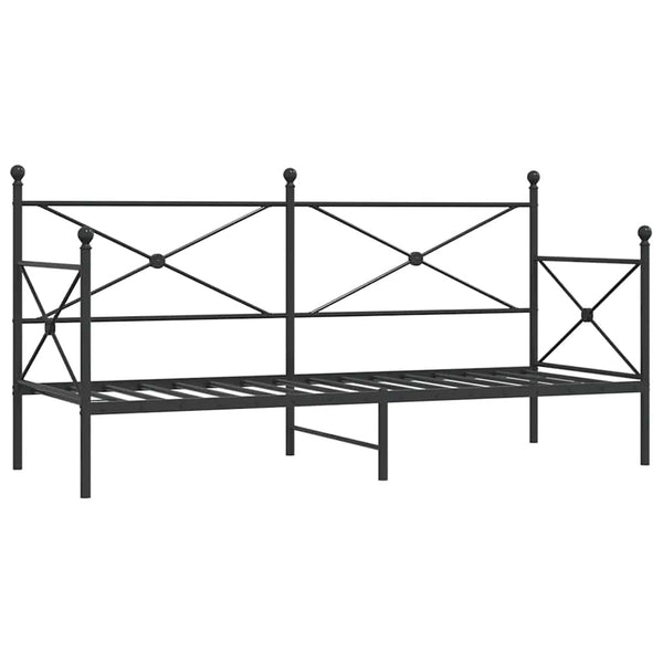 Musta päiväsänky Giurgean 90x190cm (ilman patjaa teräs)