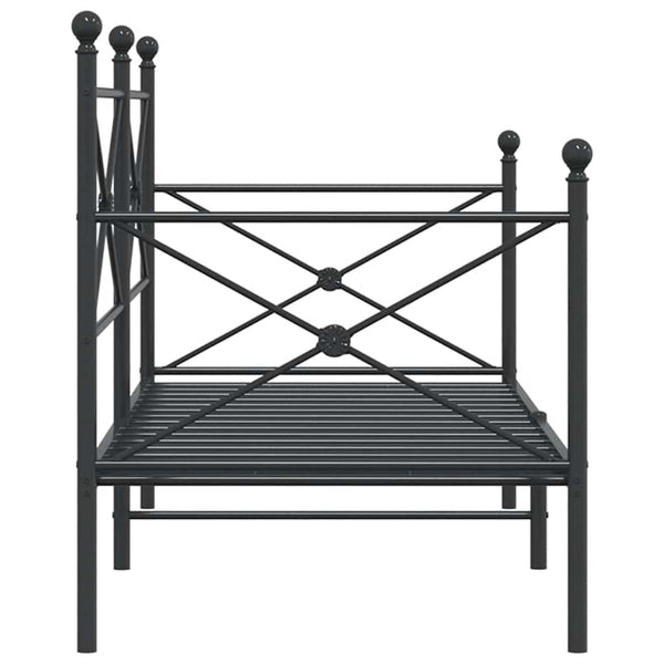 Musta päiväsänky Giurgean 90x190cm (ilman patjaa teräs)