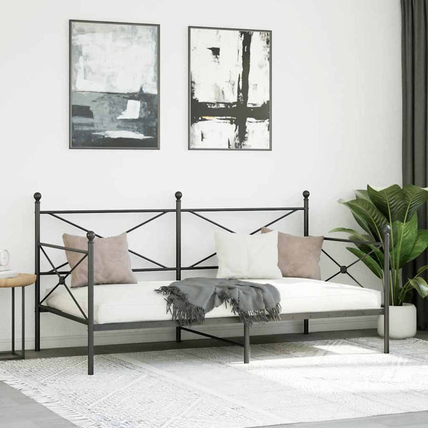 Musta päiväsänky Giurgean 100x200cm (ilman patjaa, teräs)