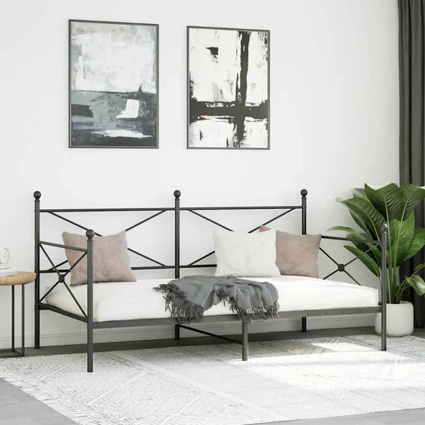Musta päiväsänky Giurgean 107x203cm (ilman patjaa teräs)