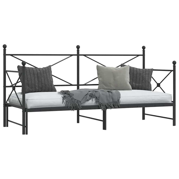 Musta vuodesohva vyöryllä ilman patjaa Giurgean 80x200cm (teräs)