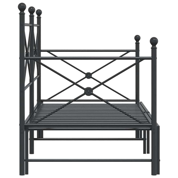 Musta vuodesohva vyöryllä ilman patjaa Giurgean 80x200cm (teräs)
