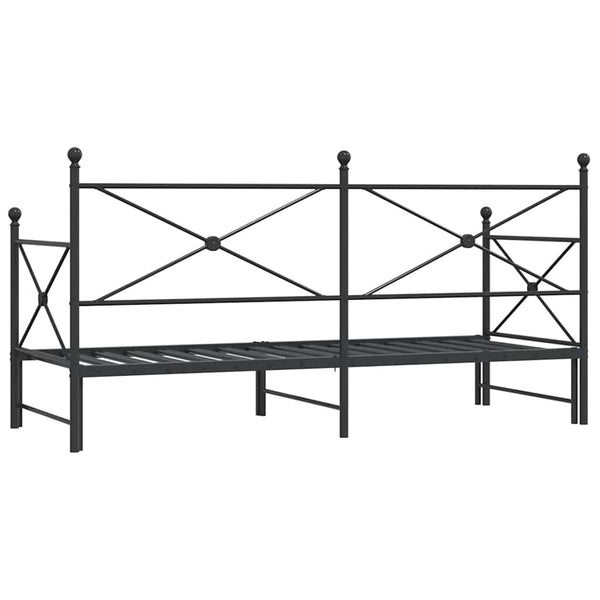 Musta vuodesohva vyöryllä ilman patjaa Giurgean 80x200cm (teräs)