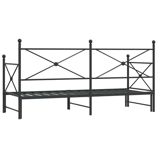 Musta sohvasänky Giurgean 90x190cm (ilman patjaa, teräs)