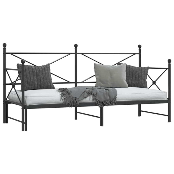 Musta vuodesohva vyörykkeellä ilman patjaa Giurgean 90x200cm (teräs)
