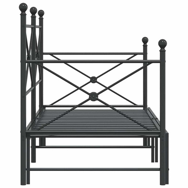 Musta vuodesohva vyörykkeellä ilman patjaa Giurgean 90x200cm (teräs)