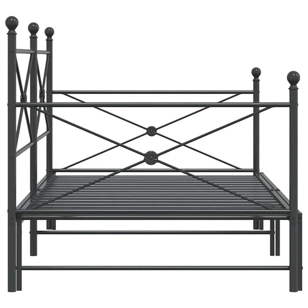 Musta sohvasänky Giurgean 100x190cm (ilman patjaa teräs)