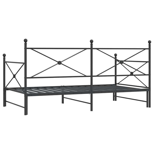 Musta sohvasänky Giurgean 100x190cm (ilman patjaa teräs)