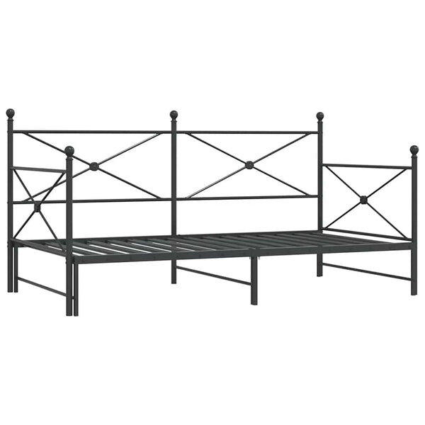 Musta sohvasänky Giurgean 100x200cm (ilman patjaa teräs)