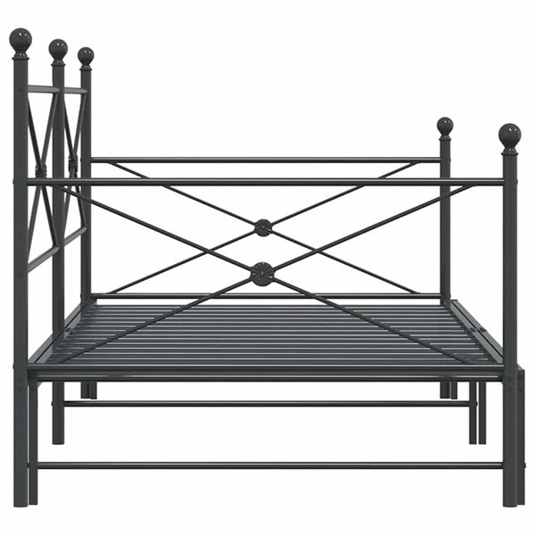 Musta sohvasänky Giurgean 100x200cm (ilman patjaa teräs)