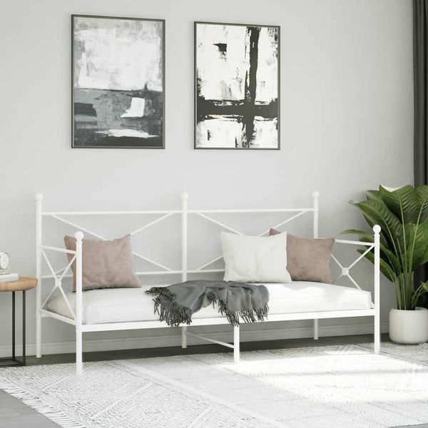 Valkoinen päiväsänky ilman patjaa Giurgean 75x190cm (teräs)