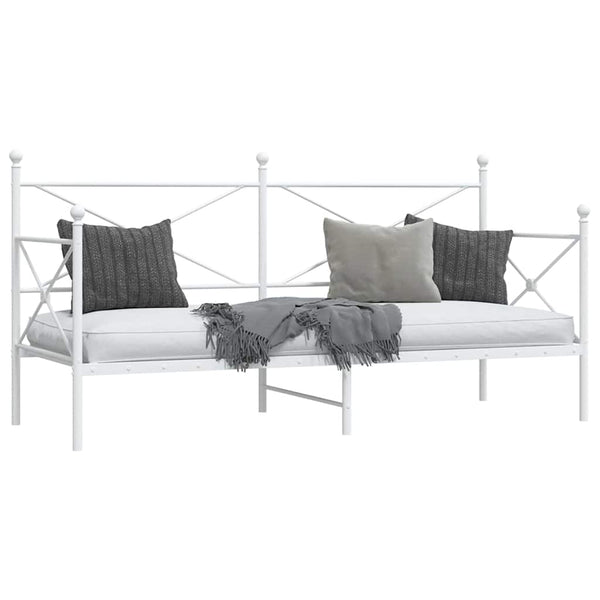 Valkoinen päiväsänky ilman patjaa Giurgean 75x190cm (teräs)