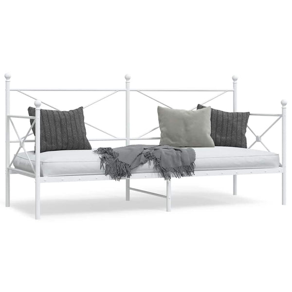 Valkoinen päiväsänky ilman patjaa Giurgean 75x190cm (teräs)