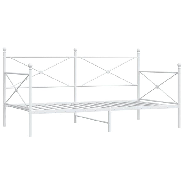 Valkoinen päiväsänky ilman patjaa Giurgean 100x190cm (teräs)