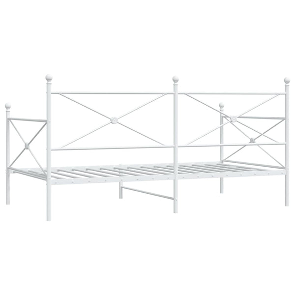 Valkoinen päiväsänky ilman patjaa Giurgean 100x190cm (teräs)