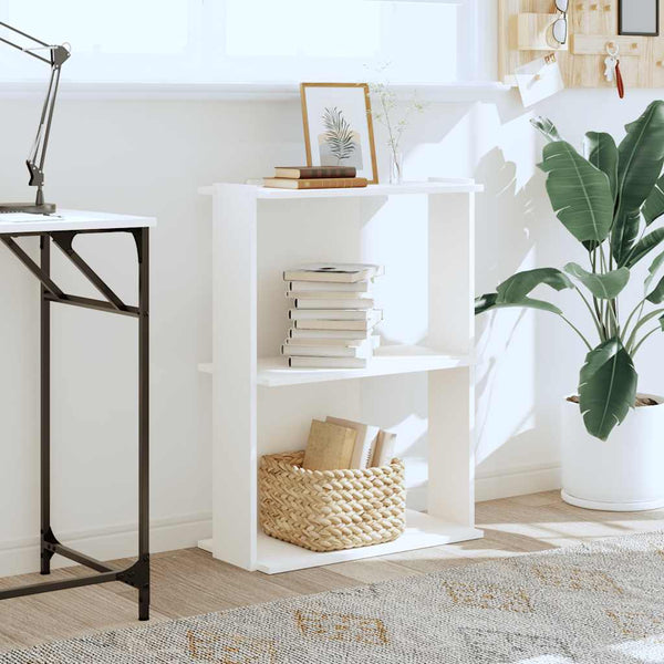 Valkoinen kirjahylly Cero 60x30x80cm (3-kerroksinen engineered wood)